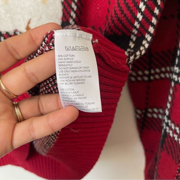 Urban Outfitters Red Plaid Crewneck sweater Unisex size Small preowned - Picture 7 of 7